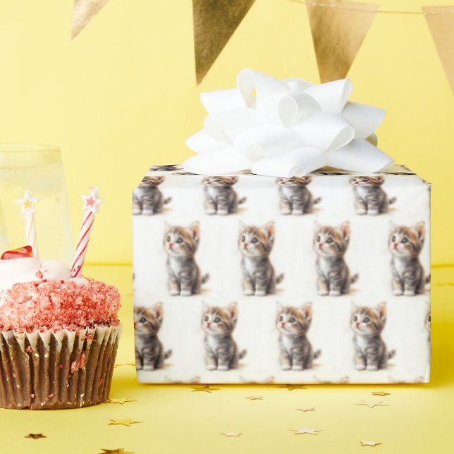 Not Only For Cat Lovers, Cute Little Kitten  Wrapping Paper (Birthday Party)