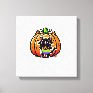 not only for Kids Adorable Halloween Black Cat and Canvas Print