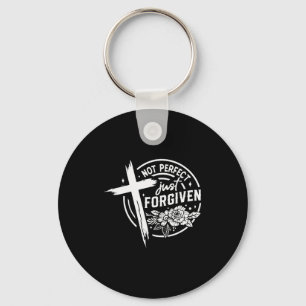 Not Perfect Just Forgiven Christian Faith Keychain