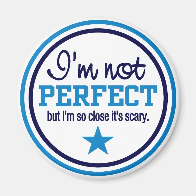 NOT PERFECT magnet - blue (Front)