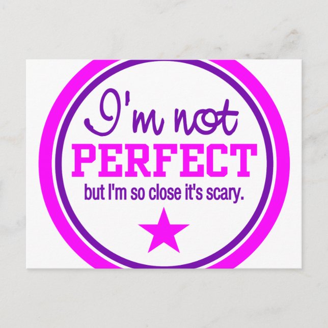 NOT PERFECT postcard - customizable (Front)
