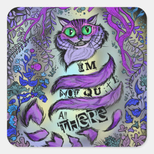 Not Quite All There, Crazy Cat Square Sticker