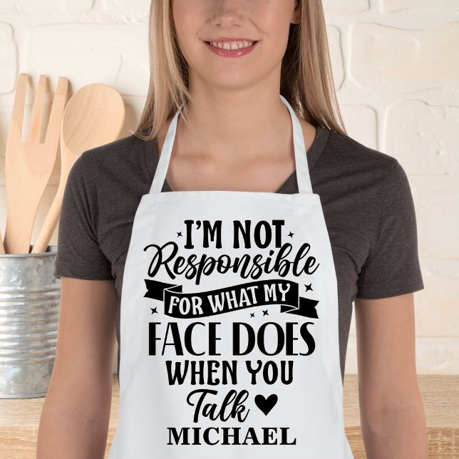 Not Responsible Funny Sarcastic Personalized Long Apron (Creator Uploaded)
