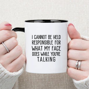 Not Responsible Office Humor Funny & Sarcastic  Two-Tone Coffee Mug