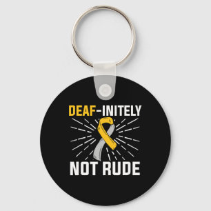 Not Rude. Asl Deaf Sign Language Deaf Awareness  Keychain
