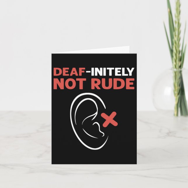 Not Rude. Asl Hand Sign Language Deaf Pride  Card (Front)