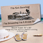 Not Snoring Dreaming I'm Steam Train,  Add Name<br><div class="desc">A great blanket for any steam train lover add a name,   or change the text to any other message (or blank to delete) - See my store for lots more train gifts.</div>