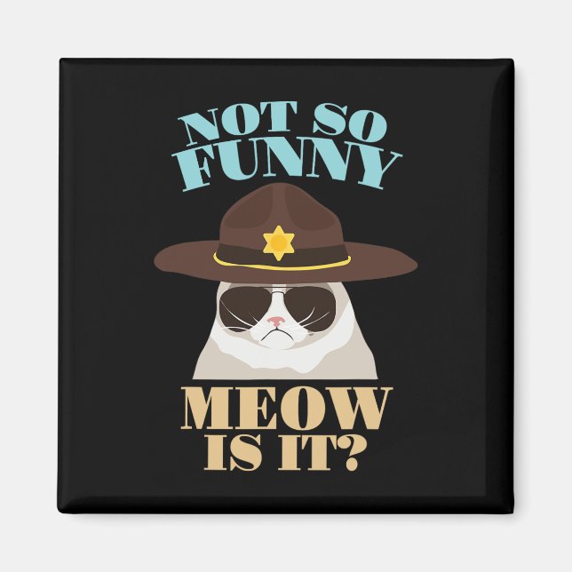 Not So Funny Meow Is It - Funny State Trooper Cat  Magnet (Front)
