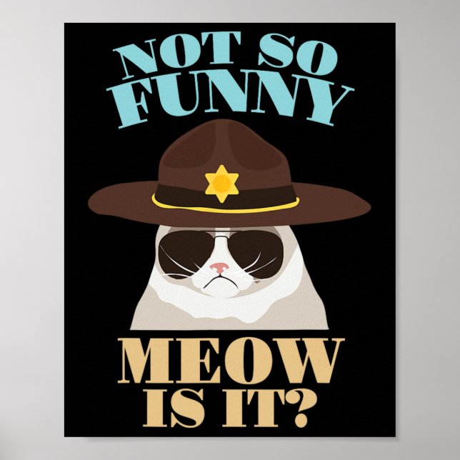 Not So Funny Meow Is It - Funny State Trooper Cat  Poster (Front)