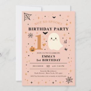 Not So Spooky 1st Birthday Party Photo Invitation