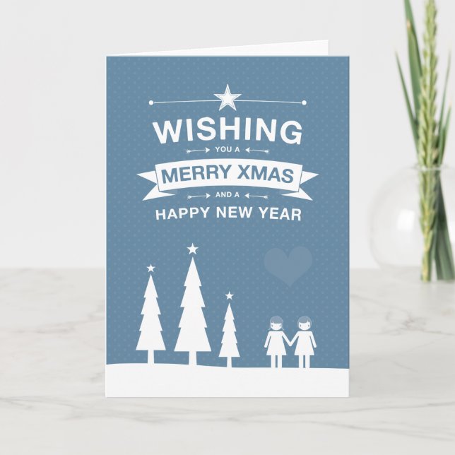 Not Straight Design Merry Xmas Card (Front)