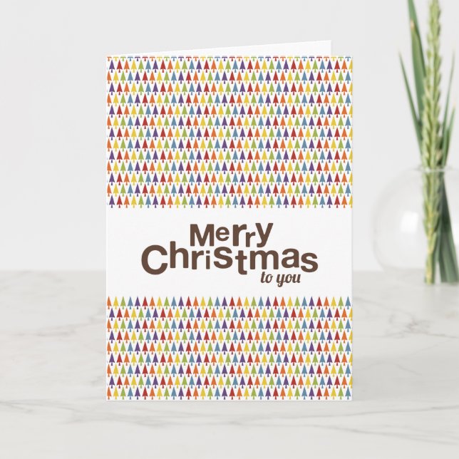 Not Straight Design Rainbow Christmas Tree Card (Front)