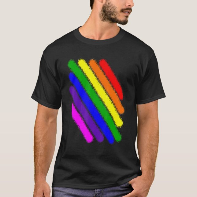 Not Straight Lgbt Rainbow Diffused Boundaries Lgbt T-Shirt (Front)