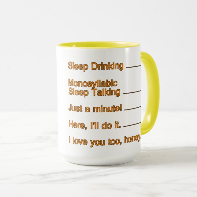 Not Talking Yet Sleepy Funny Quotes Quirky Humour Mug (Front Right)