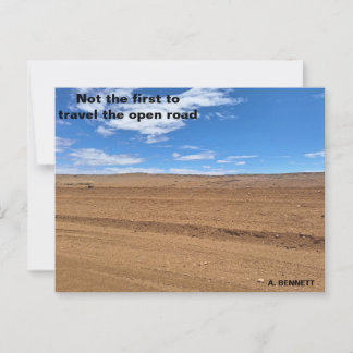 Not the first to travel the open road postcard