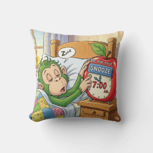 Not Today, Alarm – Sleepy Monkey Mode 💤🙈 Throw Pillow