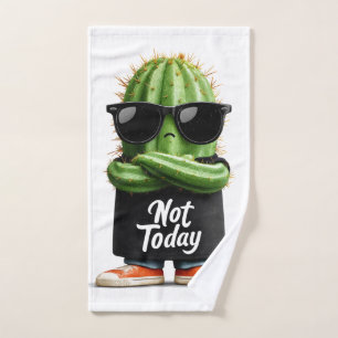 "Not Today" Cactus with Sunglasses and Attitude Hand Towel