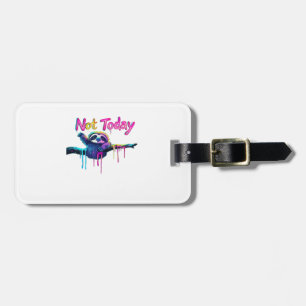 Not Today � Colorful Sloth Neon Artwork Classic T- Luggage Tag