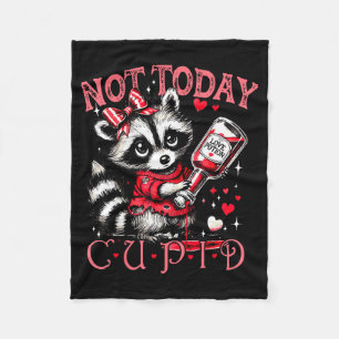 Not Today Cud Funny Raccoon Valentines Day Cute Ki Fleece Blanket