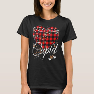 Not Today Cupid Cute Red Plaid Leopard Hearts Vale T-Shirt