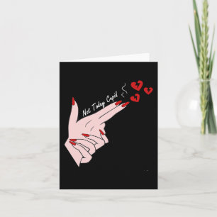 Not Today Cupid Fun Valentine Day Gun Finger Hand  Card