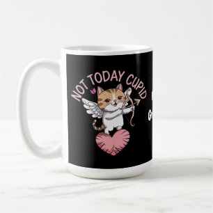 Not Today Cupid Funny and Cute Anti-Valentine's  Coffee Mug