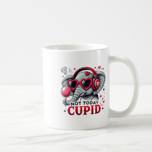 Not Today Cupid With Elephant And Heart Headphones Coffee Mug