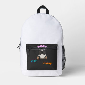 Not Today: Embrace the Panda Vibes Printed Backpack