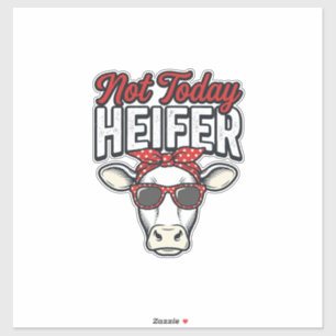 Not Today Heifer Funny Cow Vintage Vector Design_1