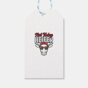 Not Today Heifer Funny Cow Vintage Vector Design_1 Gift Tags