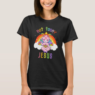 Not Today Jesus Cute Satan Baphomet Goat Satanist T-Shirt