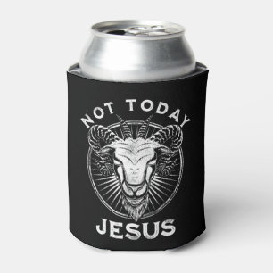 Not Today Jesus Funny Satanic Atheist Black Goth M Can Cooler