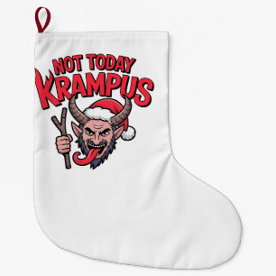 Not Today Krampus Funny Christmas Evil Krampus Large Christmas Stocking