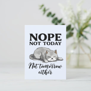 Not Today, Not Tomorrow – Sleepy Cat Postcard