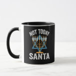 Not Today Santa Jewish Hanukkah Holiday Menorah Mug<br><div class="desc">Funny, santa, christmas, hanukkah, menorah, jewish, jew, gift, birthday</div>