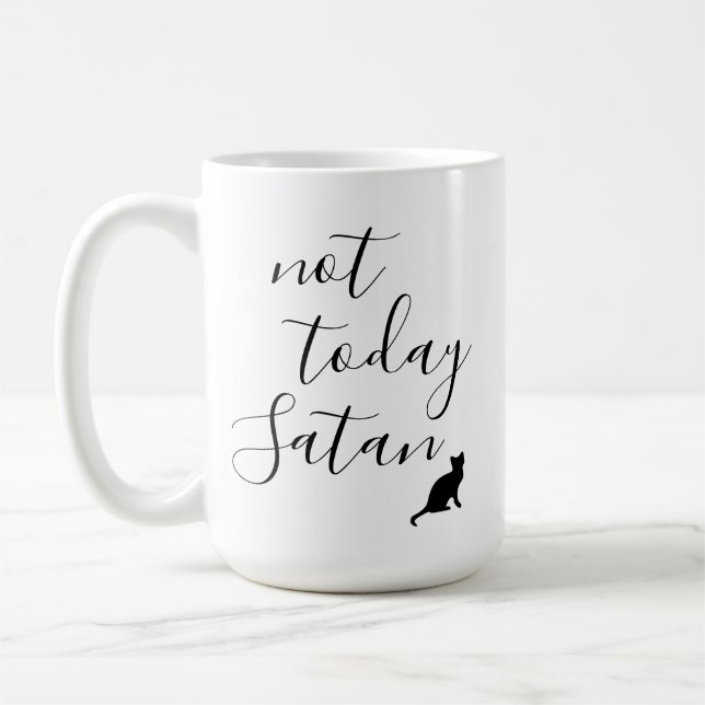 Not Today Satan - Cat Coffee Mug (Left)