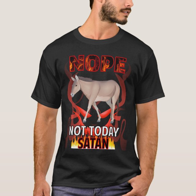 Not Today Satan Donkey 01 T-Shirt (Front)