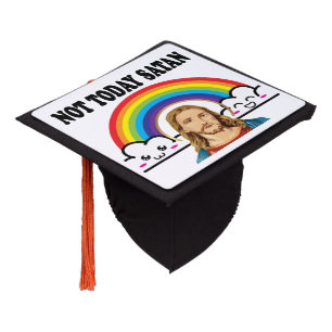 Not Today Satan Graduation Cap Topper