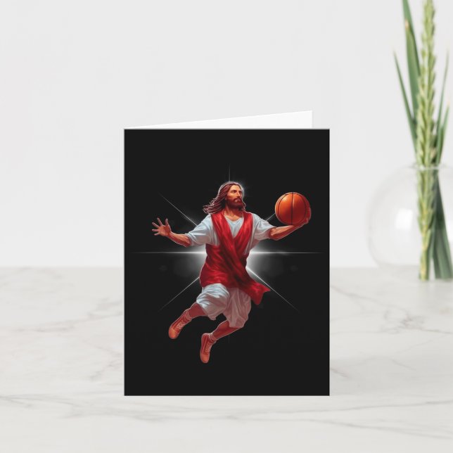 Not Today Satan Jesus Funny Slam Holy Dunk Basketb Card (Front)
