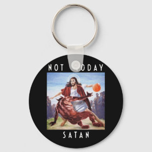 Not Today Satan Jesus Vs Satan In Bysketbyll  Keychain