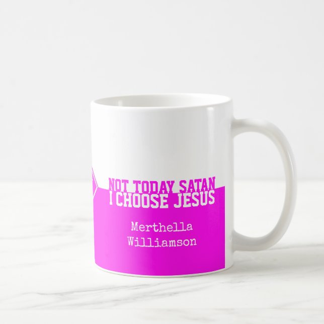 NOT TODAY SATAN Monogram Coffee Mug (Right)