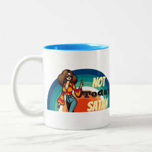 Not Today Satan Two-Tone Coffee Mug