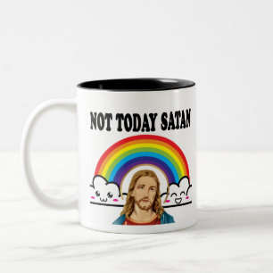 Not Today Satan Two-Tone Coffee Mug