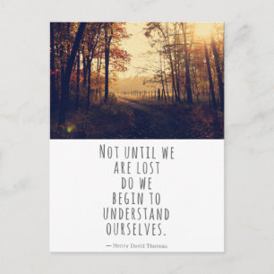 Not Until We Are Lost Thoreau Quote Postcard