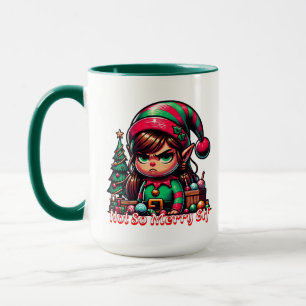 Not Very Merry Christmas Elf   Funny Personalized Mug