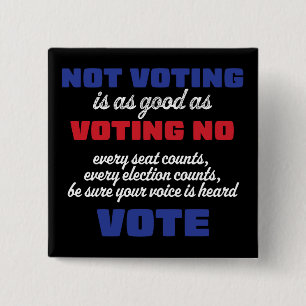 Not Voting is as Good as Voting No 2 Inch Square Button
