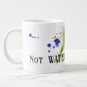 Not Watercolor Water, with Paint Splashes Large Coffee Mug