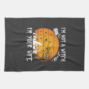 Not Witch Wife Halloween Sunset Cauldron_1 Kitchen Towel