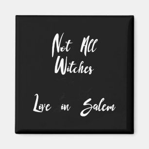 Not Witches Live in Salem Witch On Broom Funny Magnet