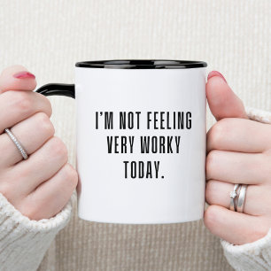 Not Worky Minimal, Funny & Sarcastic Office Humor Two-Tone Coffee Mug